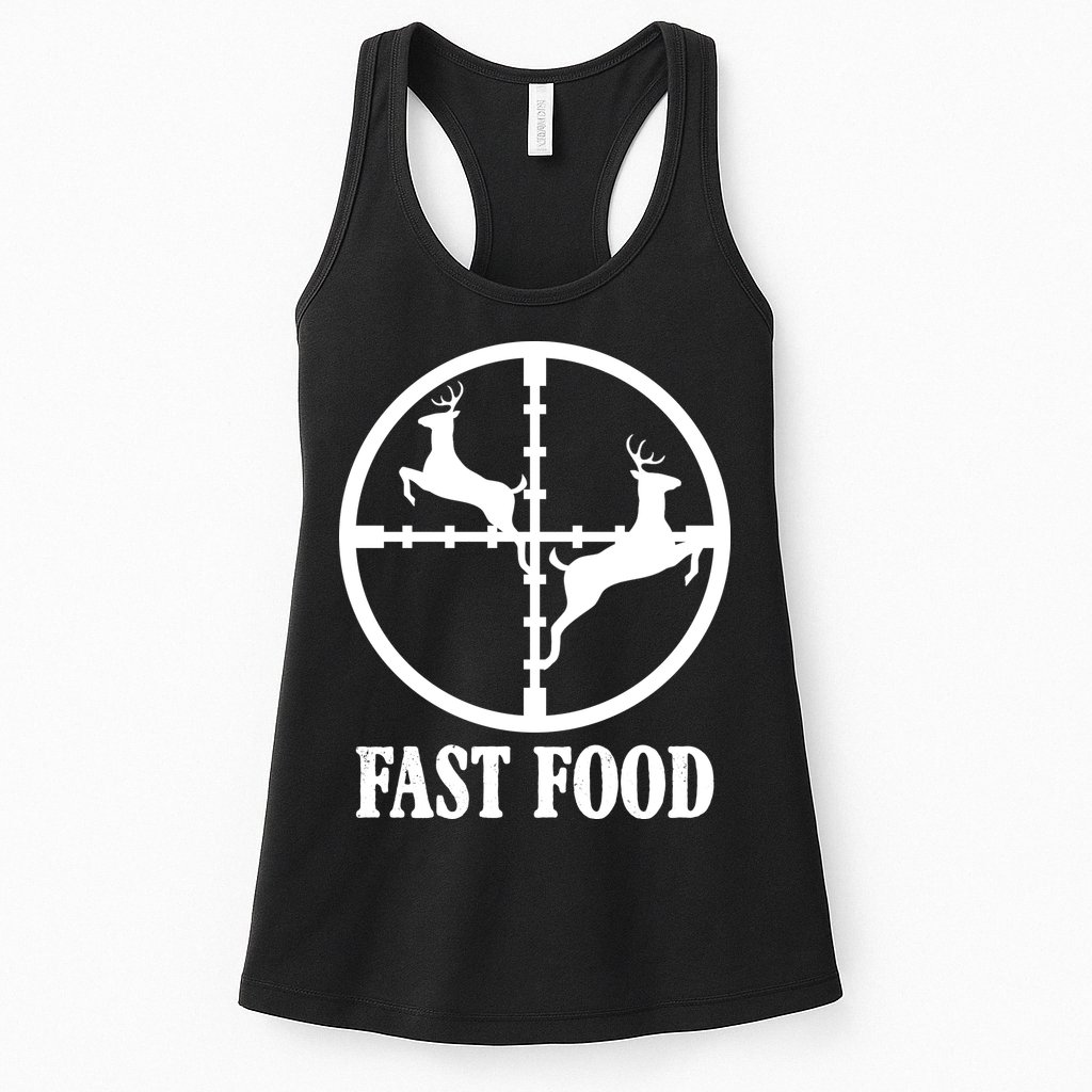 Fast Food Funny Deer Hunting Season Womens Tank Top