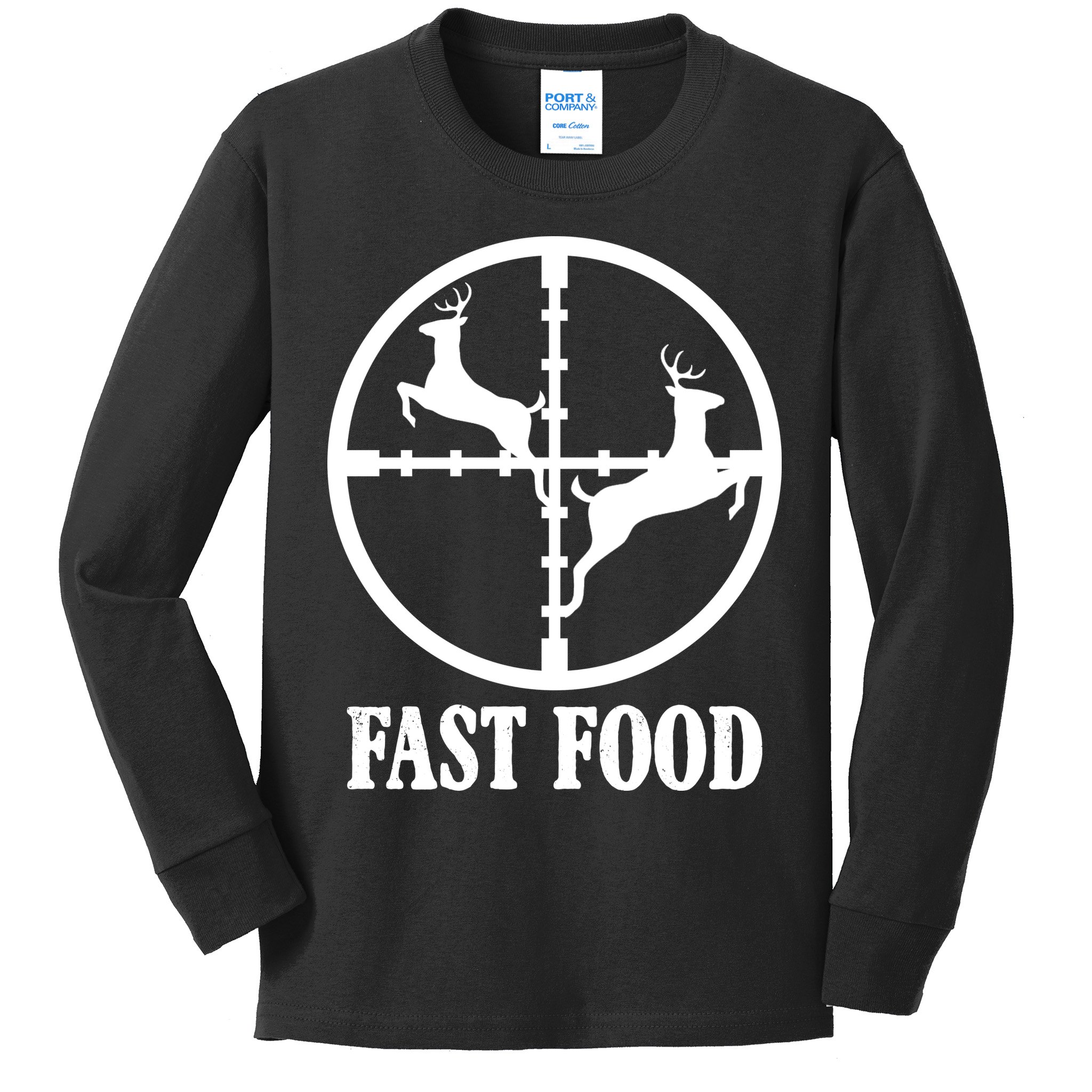 Fast Food Funny Deer Hunting Season Kids Long Sleeve Shirt
