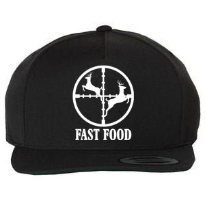 Fast Food Funny Deer Hunting Season Wool Snapback Cap