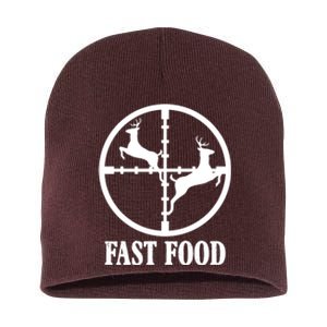 Fast Food Funny Deer Hunting Season Short Acrylic Beanie