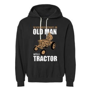 Funny Farmer Farm Tractor Farming Truck Lovers Humor Outfit Garment-Dyed Fleece Hoodie