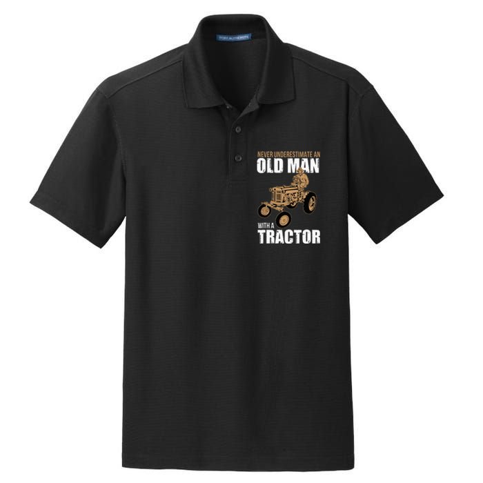 Funny Farmer Farm Tractor Farming Truck Lovers Humor Outfit Dry Zone Grid Polo