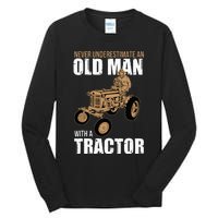 Funny Farmer Farm Tractor Farming Truck Lovers Humor Outfit Tall Long Sleeve T-Shirt