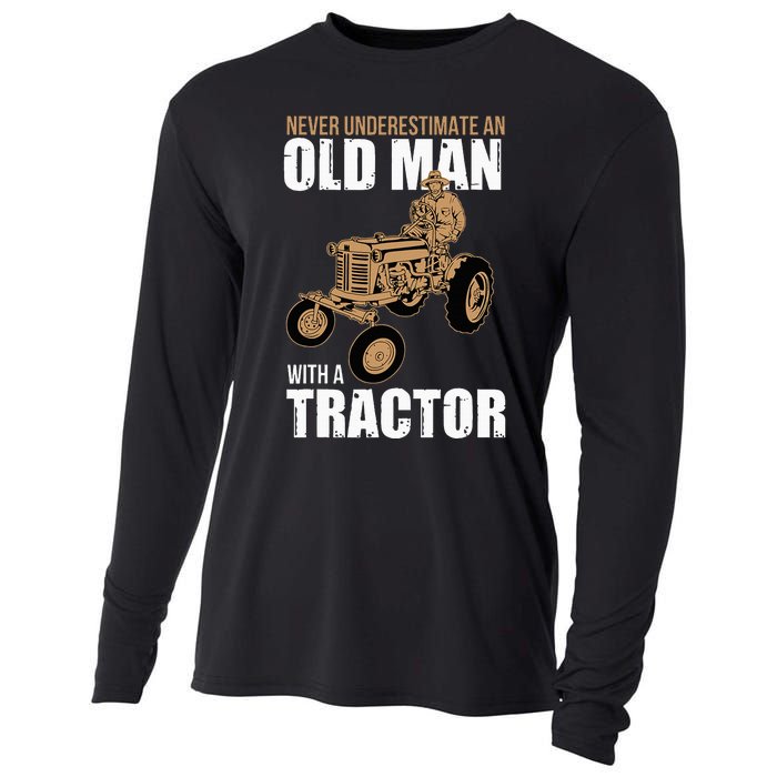 Funny Farmer Farm Tractor Farming Truck Lovers Humor Outfit Cooling Performance Long Sleeve Crew