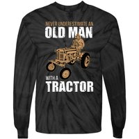 Funny Farmer Farm Tractor Farming Truck Lovers Humor Outfit Tie-Dye Long Sleeve Shirt