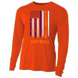 Florida Football Fan American Flag Cooling Performance Long Sleeve Crew