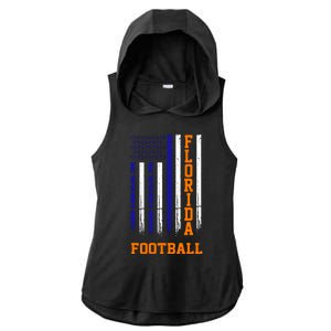 Florida Football Fan American Flag Ladies PosiCharge Tri-Blend Wicking Draft Hoodie Tank