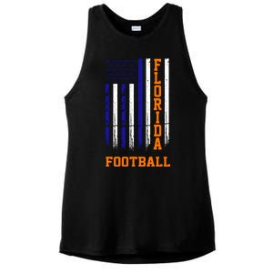 Florida Football Fan American Flag Ladies PosiCharge Tri-Blend Wicking Tank