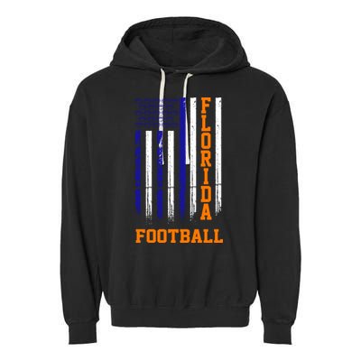 Florida Football Fan American Flag Garment-Dyed Fleece Hoodie