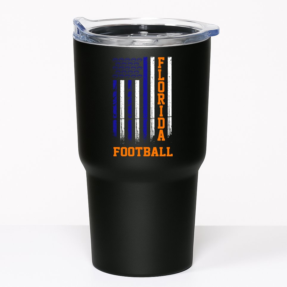 Florida Football Fan American Flag Tumbler