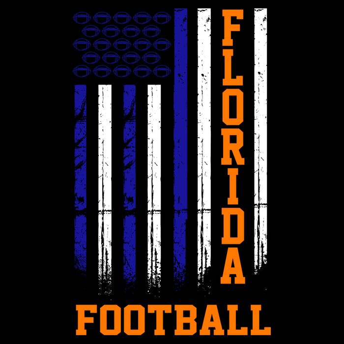 Florida Football Fan American Flag Cooling Performance Long Sleeve Crew