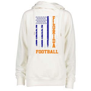 Florida Football Fan American Flag Womens Funnel Neck Pullover Hood