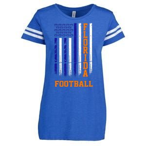 Florida Football Fan American Flag Enza Ladies Jersey Football T-Shirt