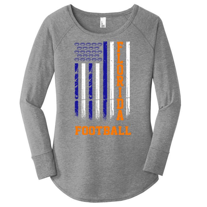 Florida Football Fan American Flag Women's Perfect Tri Tunic Long Sleeve Shirt