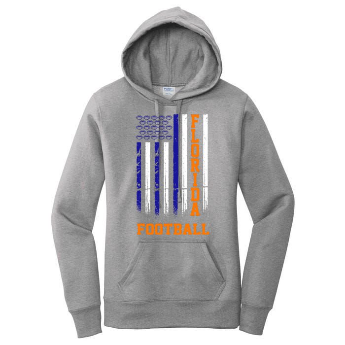 Florida Football Fan American Flag Women's Pullover Hoodie