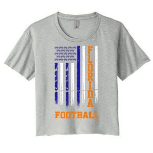 Florida Football Fan American Flag Women's Crop Top Tee