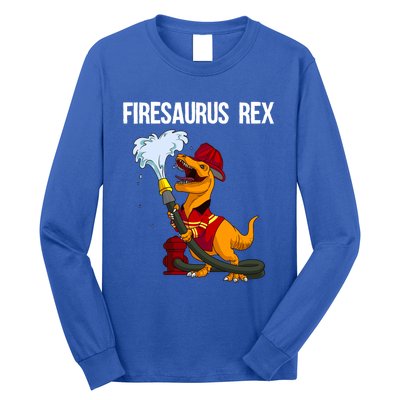 Funny Fire Firefighter Gift Dino Cool Firesaurus Rex Gift Long Sleeve Shirt