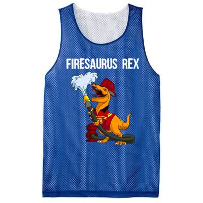 Funny Fire Firefighter Gift Dino Cool Firesaurus Rex Gift Mesh Reversible Basketball Jersey Tank