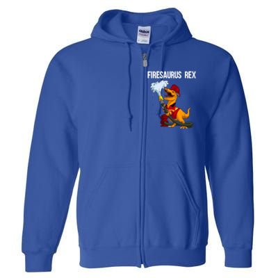 Funny Fire Firefighter Gift Dino Cool Firesaurus Rex Gift Full Zip Hoodie