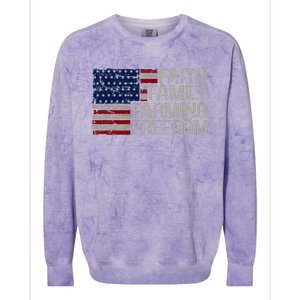 Faith Family Farming Freedom American Flag 4th Of July Colorblast Crewneck Sweatshirt