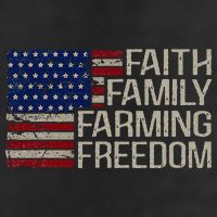 Faith Family Farming Freedom American Flag 4th Of July 7 Panel Mesh Trucker Snapback Hat