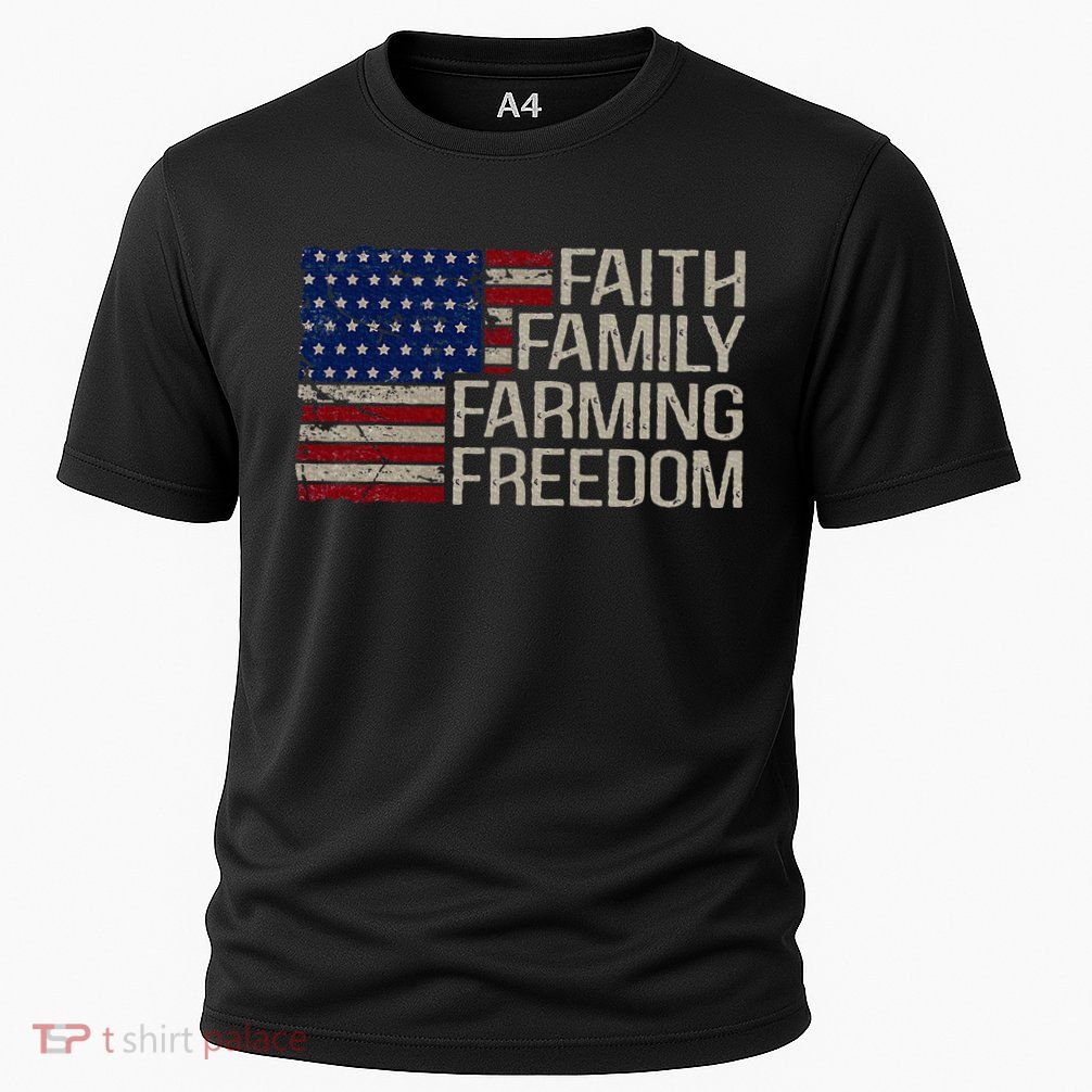 Faith Family Farming Freedom American Flag 4th Of July Performance Shirt