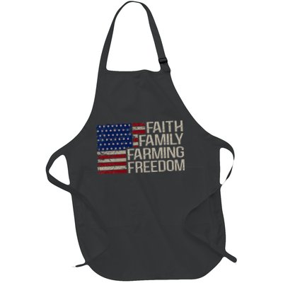 Faith Family Farming Freedom American Flag 4th Of July Apron