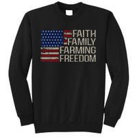 Faith Family Farming Freedom American Flag 4th Of July Sweatshirt