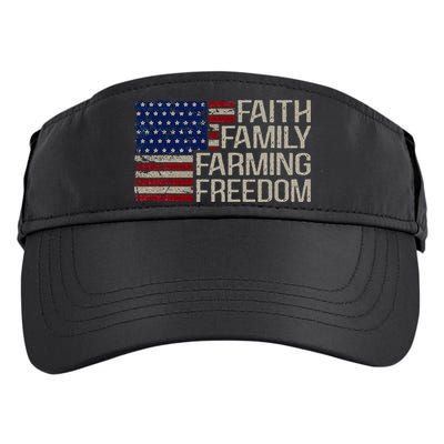 Faith Family Farming Freedom American Flag 4th Of July Adult Drive Performance Visor