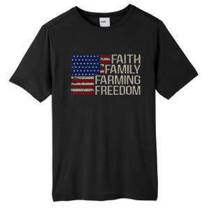 Faith Family Farming Freedom American Flag 4th Of July Tall Fusion ChromaSoft Performance T-Shirt