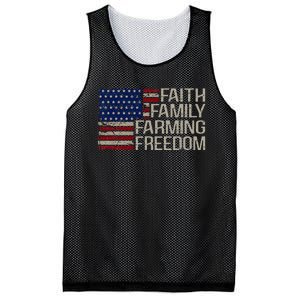 Faith Family Farming Freedom American Flag 4th Of July Mesh Reversible Basketball Jersey Tank