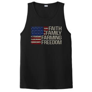 Faith Family Farming Freedom American Flag 4th Of July PosiCharge Competitor Tank