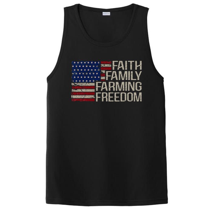 Faith Family Farming Freedom American Flag 4th Of July PosiCharge Competitor Tank