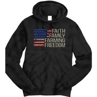 Faith Family Farming Freedom American Flag 4th Of July Tie Dye Hoodie