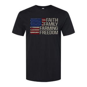 Faith Family Farming Freedom American Flag 4th Of July Softstyle CVC T-Shirt