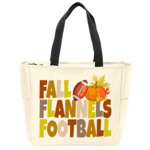 Fall Flannels Football Sport Lover Zip Tote Bag