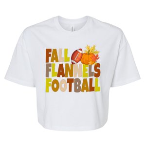 Fall Flannels Football Sport Lover Bella+Canvas Jersey Crop Tee