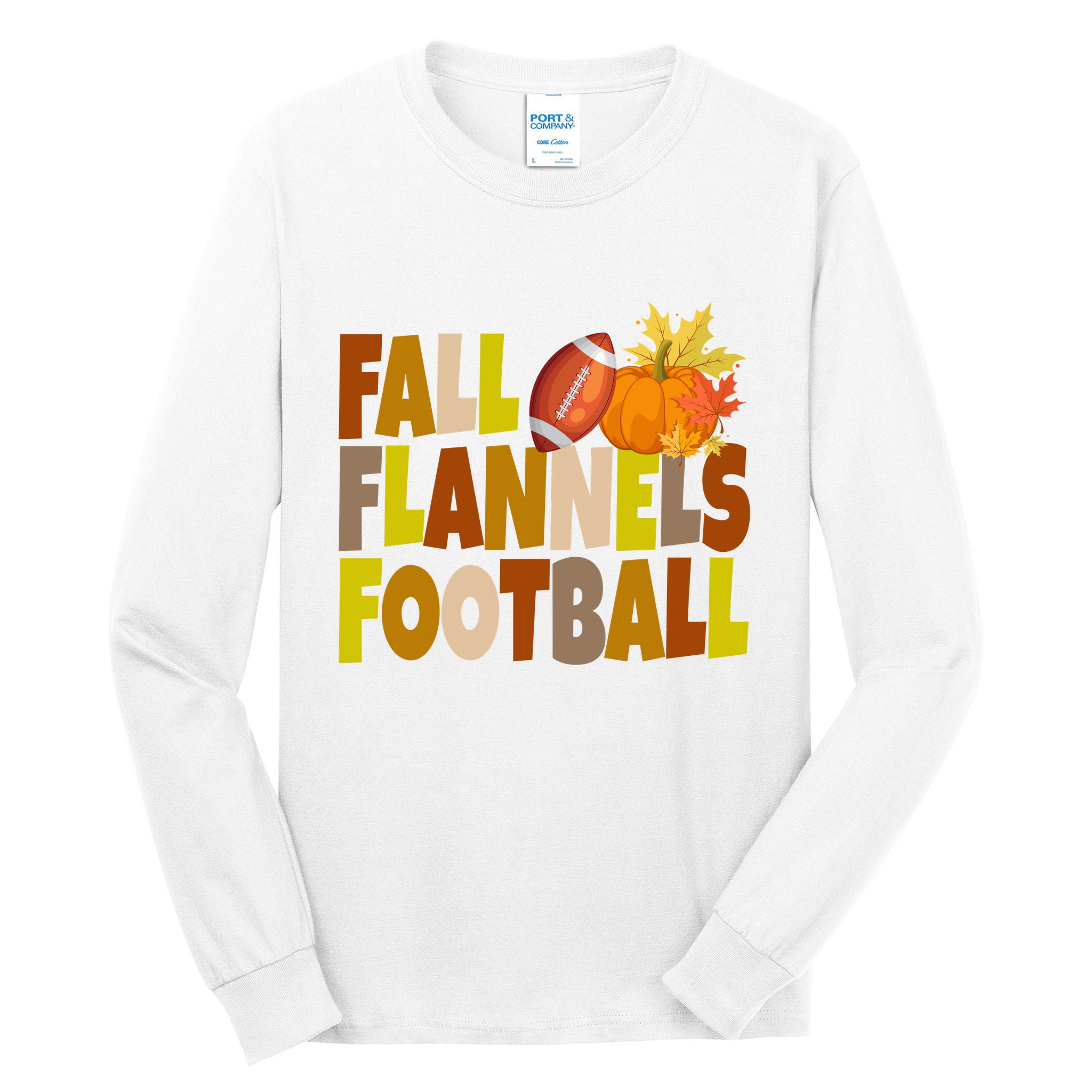 Fall Flannels Football Sport Lover Tall Long Sleeve T-Shirt