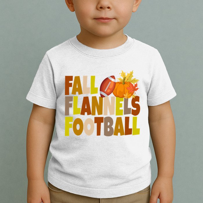 Fall Flannels Football Sport Lover Toddler T-Shirt