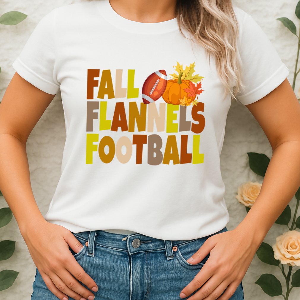 Fall Flannels Football Sport Lover Womens T-Shirt