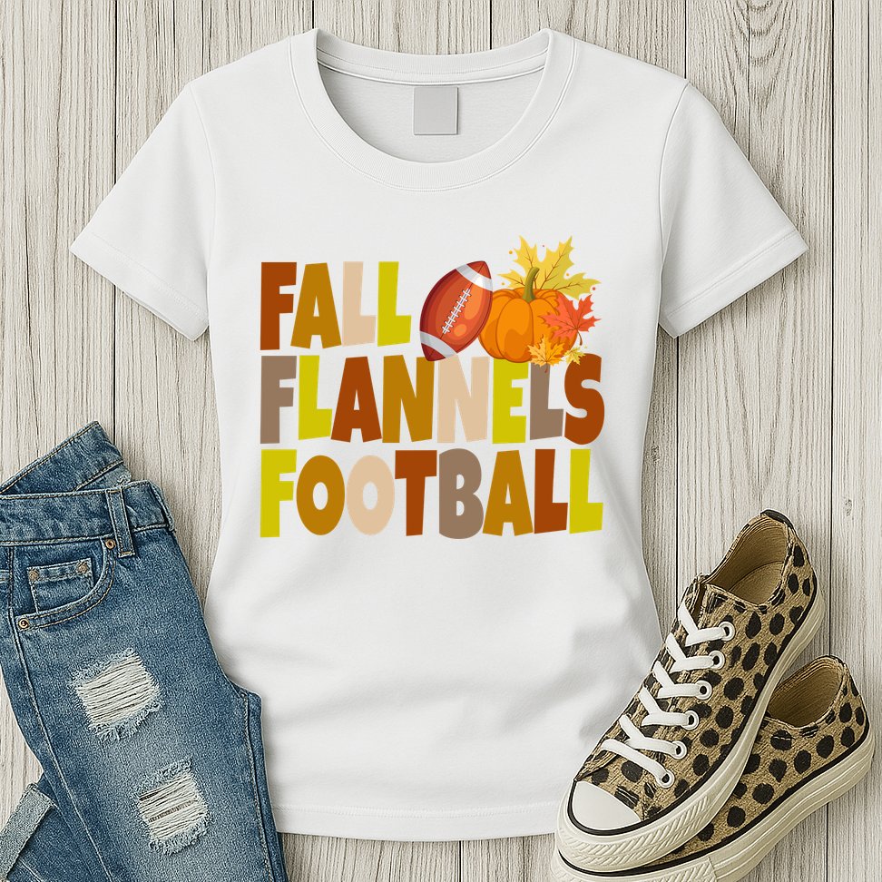 Fall Flannels Football Sport Lover Womens T-Shirt