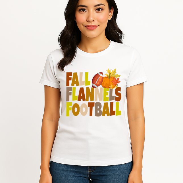 Fall Flannels Football Sport Lover Womens T-Shirt