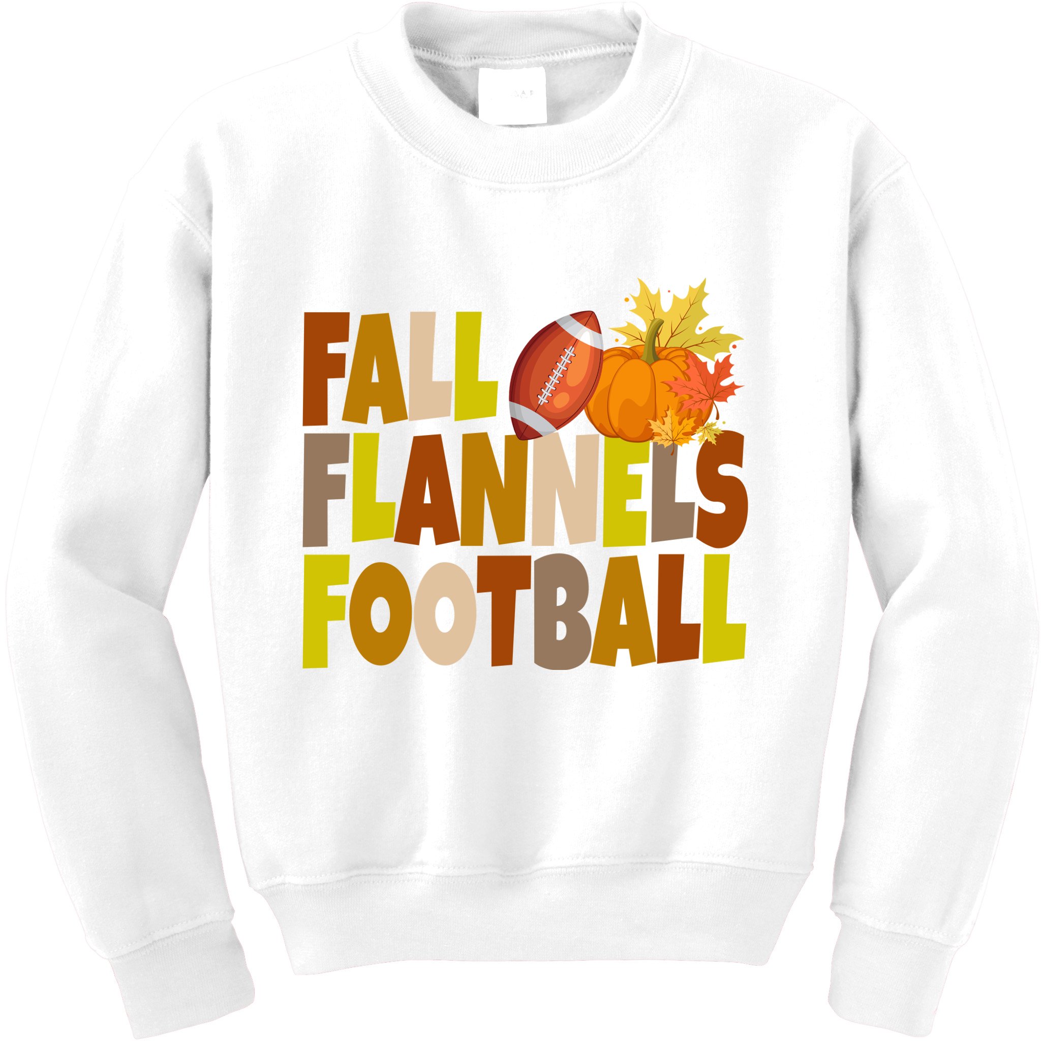 Fall Flannels Football Sport Lover Kids Sweatshirt