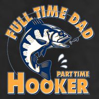 Funny Fishing Full Time Dad Part Time Hooker 15oz Campfire Ceramic Mug