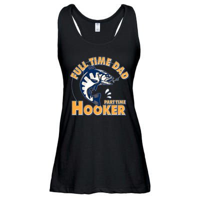 Funny Fishing Full Time Dad Part Time Hooker Ladies Essential Flowy Tank