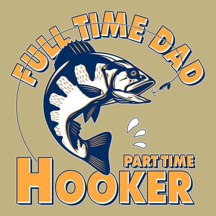 Funny Fishing Full Time Dad Part Time Hooker Tall Long Sleeve T-Shirt
