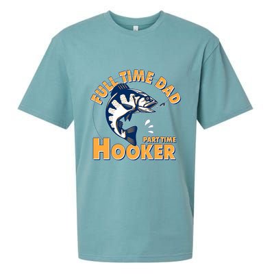 Funny Fishing Full Time Dad Part Time Hooker Sueded Cloud Jersey T-Shirt
