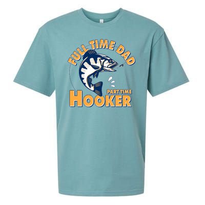 Funny Fishing Full Time Dad Part Time Hooker Sueded Cloud Jersey T-Shirt