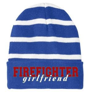 Firefighter Friend Fire Fighter Fiance Thin Red Line Gift Striped Beanie with Solid Band