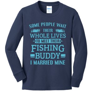 Fishing Fisherman Fishing Buddy Married Kids Long Sleeve Shirt